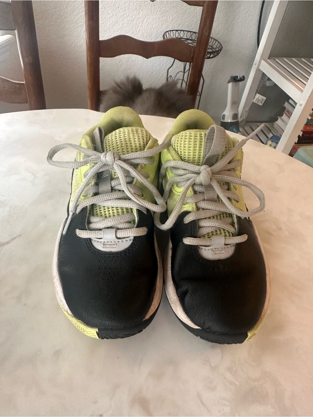 Under Armour Kids Black and Lime Athletic Sneakers